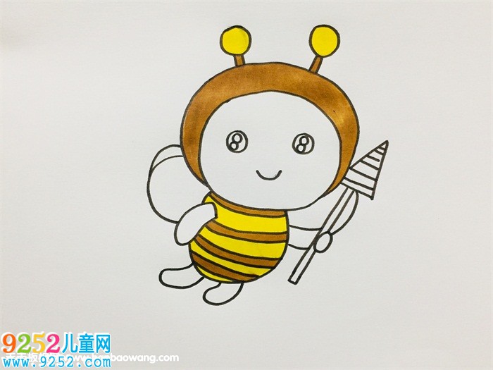卡通小蜜蜂<a href=http://www.inspiredelm.com/jianbihua/ target=_blank class=infotextkey>簡筆畫</a>彩色
