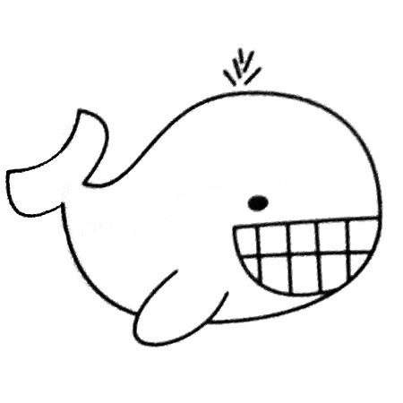 鯨魚噴水簡筆