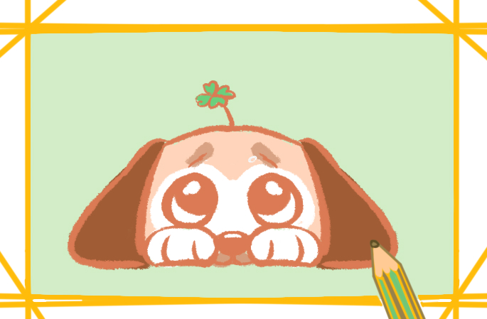 委屈的小狗上色<a href=http://www.inspiredelm.com/jianbihua/ target=_blank class=infotextkey>簡筆畫</a>要怎么畫