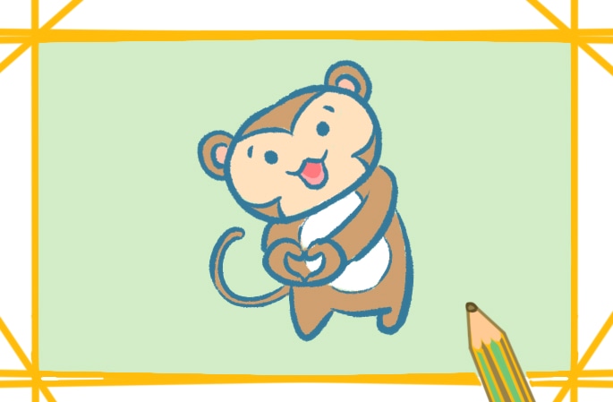 開心的猴子<a href=http://www.inspiredelm.com/jianbihua/ target=_blank class=infotextkey>簡筆畫</a>圖片怎么畫