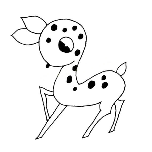 動物簡筆畫大全，漂亮的梅花鹿