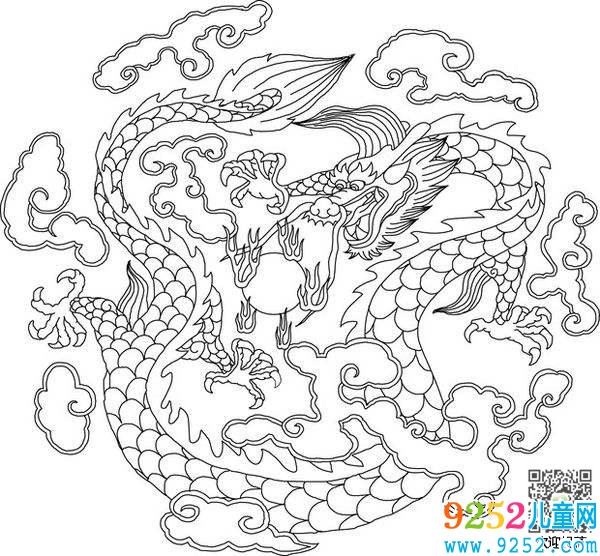 霸氣的龍動物簡筆