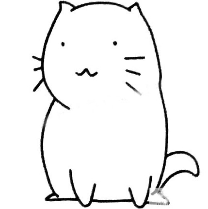 坐著的小貓簡筆