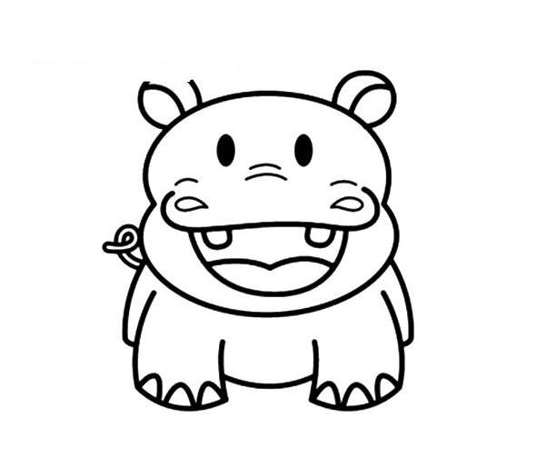 河馬簡筆畫圖片大全，可愛的河馬怎么畫？