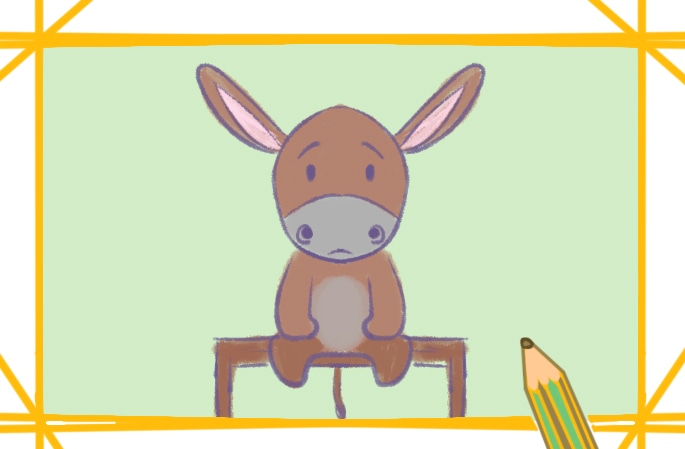 可愛簡單的驢上色<a href=http://www.inspiredelm.com/jianbihua/ target=_blank class=infotextkey>簡筆畫</a>要怎么畫