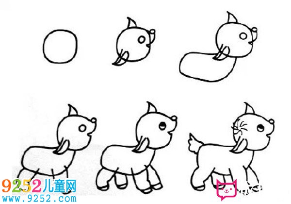兒童小羊<a href=http://www.inspiredelm.com/jianbihua/ target=_blank class=infotextkey>簡(jiǎn)筆畫(huà)</a>圖片，可愛(ài)的小羊