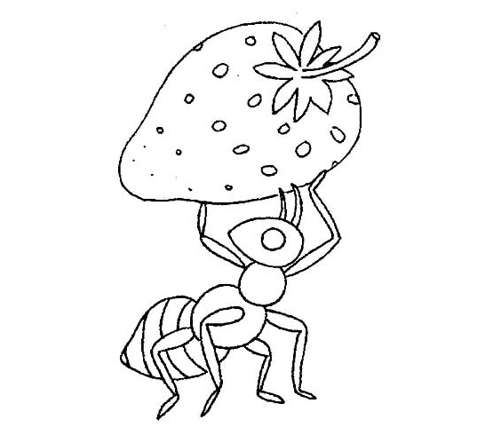 搬運食物的?螞蟻簡筆