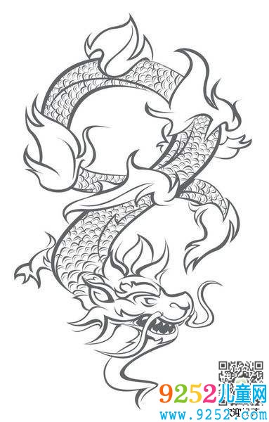 騰云駕霧的龍簡筆圖片