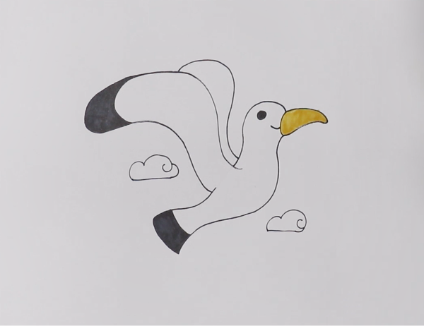 簡(jiǎn)單的海鷗怎么畫