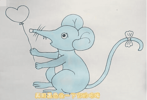 可愛的老鼠簡筆步驟