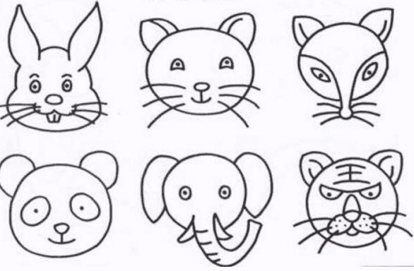 各種動物頭像簡筆