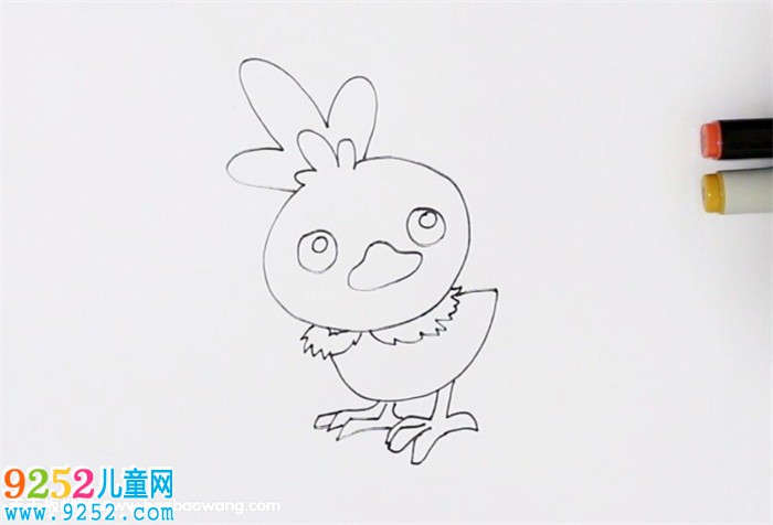 小雞<a href=http://www.inspiredelm.com/jianbihua/ target=_blank class=infotextkey>簡筆畫</a>圖片彩色，小雞怎么畫<a href=http://www.inspiredelm.com/jianbihua/ target=_blank class=infotextkey>簡筆畫</a>