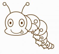 呆萌的毛毛蟲(chóng)簡(jiǎn)筆畫(huà)