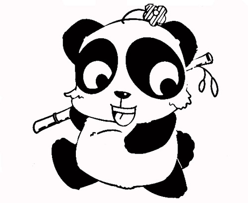 大熊貓兒童簡筆