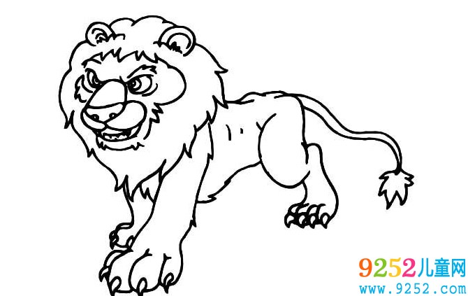 兇猛的獅子動(dòng)物<a href=http://www.inspiredelm.com/jianbihua/ target=_blank class=infotextkey>簡筆畫</a>