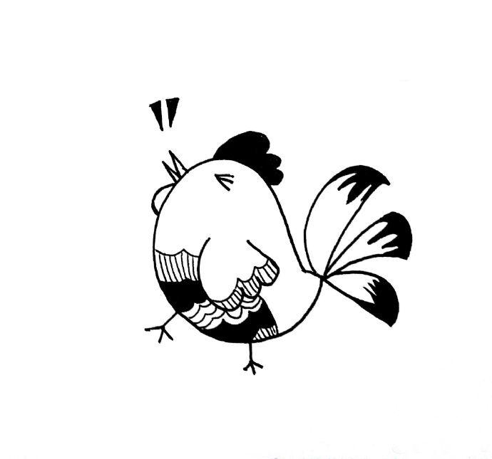 漂亮的公雞簡筆畫，打鳴的公雞