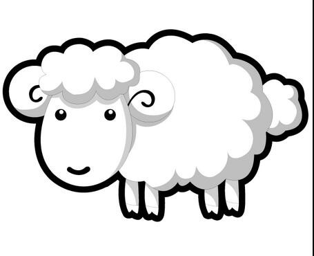 小綿羊動物簡筆