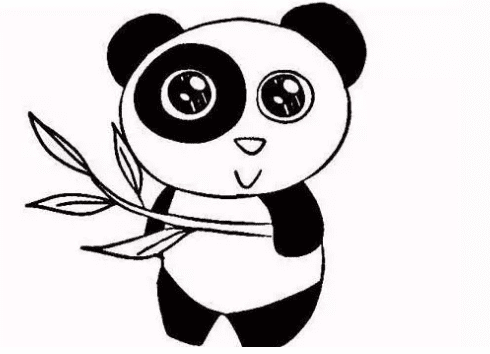 愛吃竹子的大熊貓簡筆