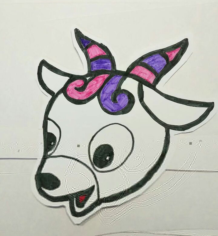 動物簡筆畫圖片，山羊簡筆畫