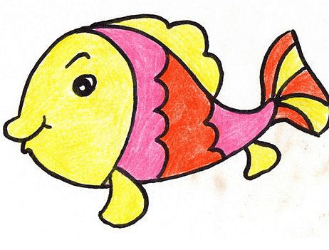 彩色的魚(yú)簡(jiǎn)筆