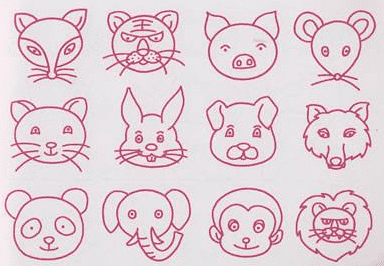 各種動物頭像簡筆