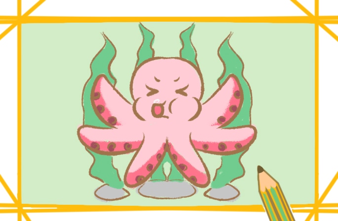 可愛的章魚寶寶<a href=http://www.inspiredelm.com/jianbihua/ target=_blank class=infotextkey>簡筆畫</a>圖片怎么畫