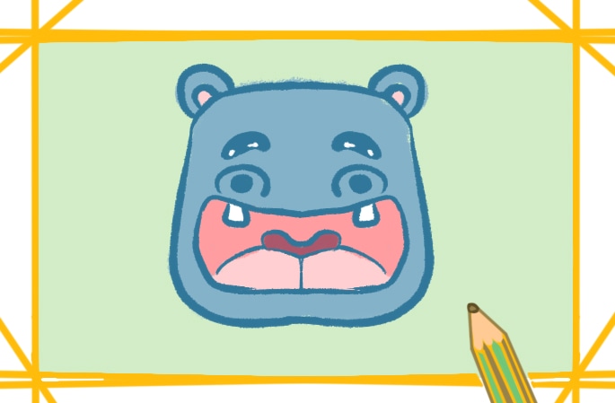 開心的河馬<a href=http://www.inspiredelm.com/jianbihua/ target=_blank class=infotextkey>簡筆畫</a>圖片怎么畫