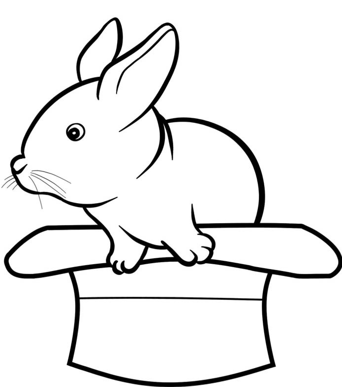 魔術(shù)帽兔子簡(jiǎn)筆畫(huà)
