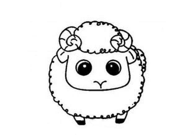 溫順的小綿羊<a href=http://www.inspiredelm.com/jianbihua/ target=_blank class=infotextkey>簡筆畫</a>圖片_小綿羊兒童繪畫作品圖集