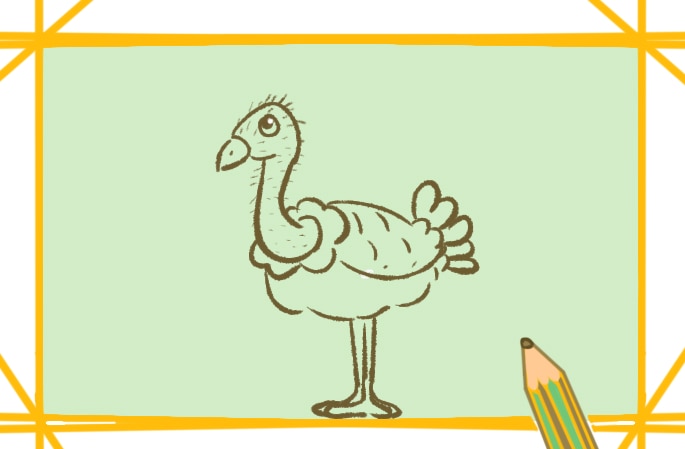 簡(jiǎn)單的鴕鳥<a href=http://www.inspiredelm.com/jianbihua/ target=_blank class=infotextkey>簡(jiǎn)筆畫</a>圖片怎么畫