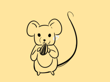 嗑瓜子的老鼠簡(jiǎn)筆怎么畫(huà)
