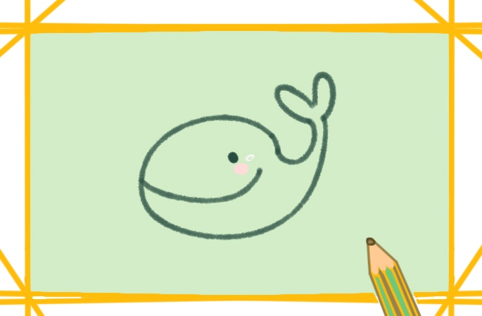 簡單可愛的藍鯨上色<a href=http://www.inspiredelm.com/jianbihua/ target=_blank class=infotextkey>簡筆畫</a>要怎么畫