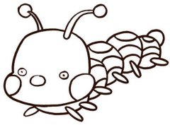 大頭毛毛蟲(chóng)簡(jiǎn)筆畫(huà)
