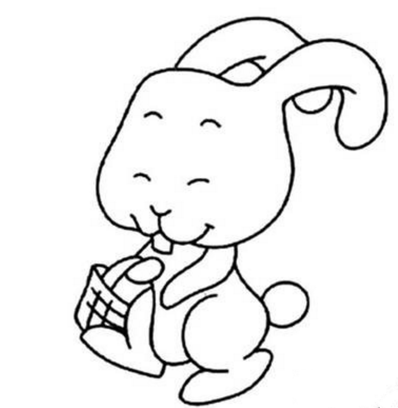 提籃子的兔子簡筆畫