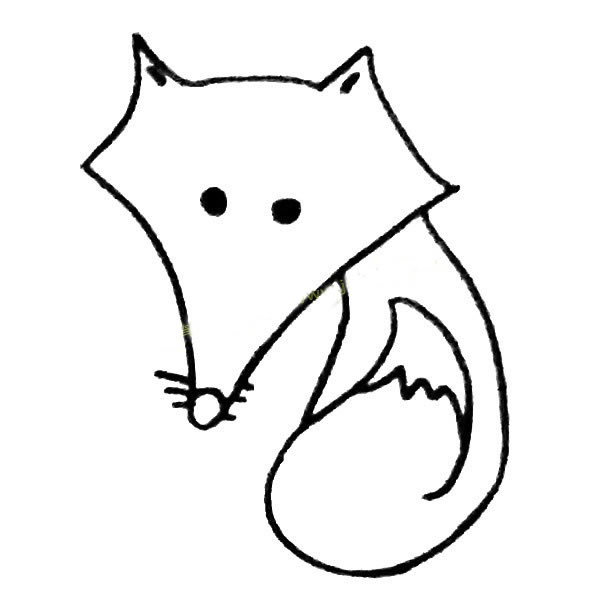 動(dòng)物簡(jiǎn)筆畫(huà)大全，狡猾的狐貍簡(jiǎn)筆畫(huà)