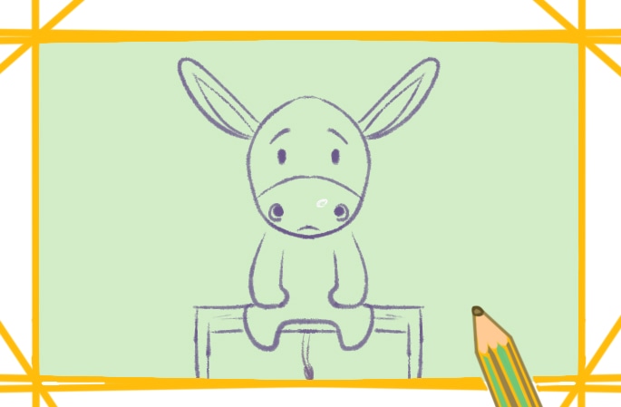 可愛簡單的驢上色<a href=http://www.inspiredelm.com/jianbihua/ target=_blank class=infotextkey>簡筆畫</a>要怎么畫