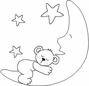 月亮<a href=http://www.inspiredelm.com/ertonghua/ target=_blank class=infotextkey>兒童畫</a>-小熊在月亮上面