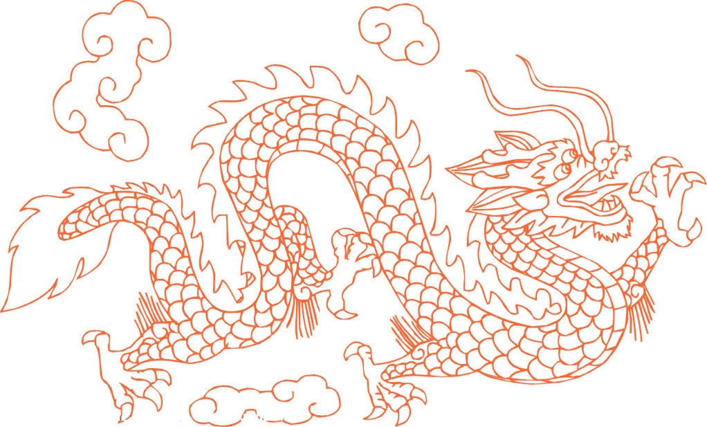 騰云駕霧的龍簡筆畫圖片