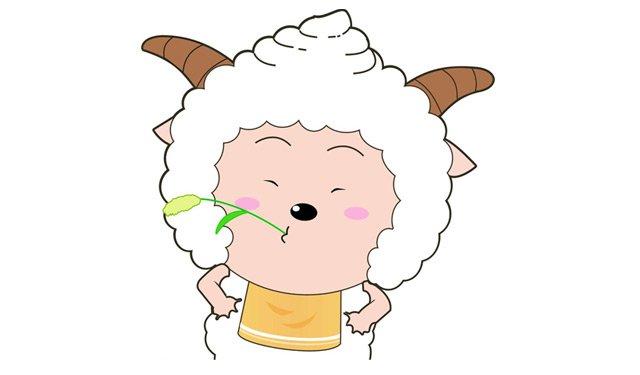 小羊吃草簡筆