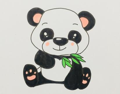 怎么畫熊貓吃竹子
