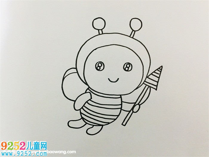 卡通小蜜蜂<a href=http://www.inspiredelm.com/jianbihua/ target=_blank class=infotextkey>簡筆畫</a>彩色