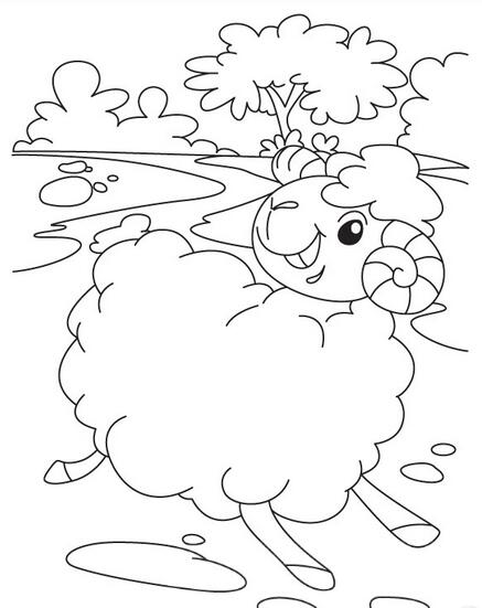 小綿羊動物簡筆