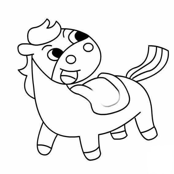 可愛小馬<a href=http://www.inspiredelm.com/jianbihua/ target=_blank class=infotextkey>簡筆畫</a>圖片_小馬兒童繪畫作品圖集