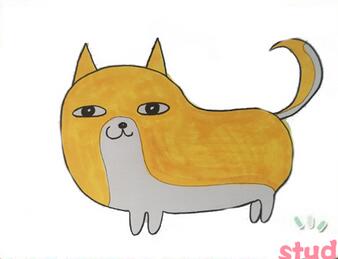 q版柴犬簡(jiǎn)筆畫(huà)