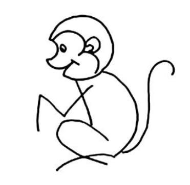 調(diào)皮的小猴子簡筆畫圖片_猴子兒童繪畫作品圖集