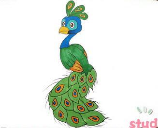 孔雀簡(jiǎn)筆畫