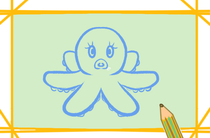美麗的章魚上色<a href=http://www.inspiredelm.com/jianbihua/ target=_blank class=infotextkey>簡筆畫</a>要怎么畫