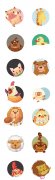 卡通可愛小動物插畫，小豬小鹿兒童動物簡筆畫