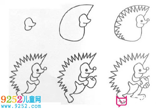 小動(dòng)物<a href=http://www.inspiredelm.com/jianbihua/ target=_blank class=infotextkey>簡(jiǎn)筆畫(huà)</a>圖片，刺猬<a href=http://www.inspiredelm.com/jianbihua/ target=_blank class=infotextkey>簡(jiǎn)筆畫(huà)</a>