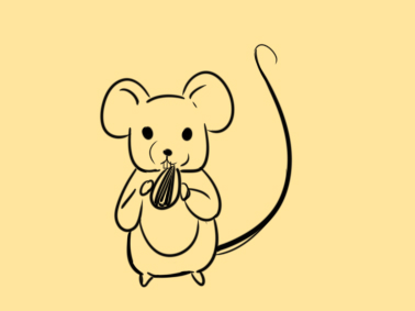 嗑瓜子的老鼠簡(jiǎn)筆怎么畫(huà)